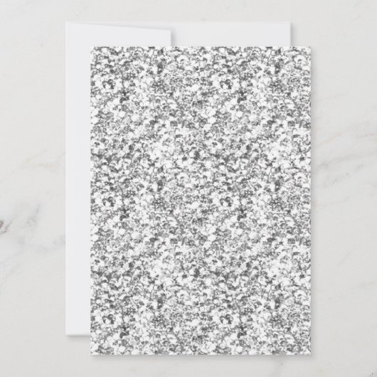 Silver Glitzer & Jewel Bow Quinceanera Einladung (Rückseite)