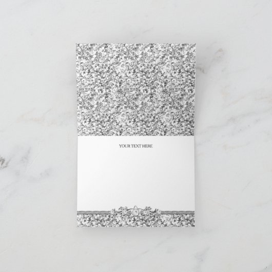 Silver Glitzer & Jewel Danke Karte (Innenseite)