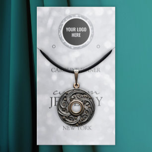 Silver Glitzer Juwelier Ohrring oder Nekklace Disp Visitenkarte