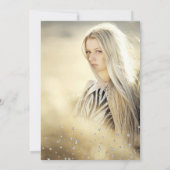 Silver Glitzer Konfetti Koralle Sweet 16 Foto Einladung (Rückseite)