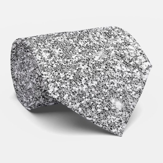 Silver Glitzer Krawatte (Gerollt)