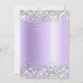 Silver Glitzer Lavender Satin Foil 16 . Geburtstag Einladung (Rückseite)