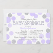 Silver Glitzer Lavender Scattered Dots Baby Dusche Einladung (Vorderseite)