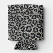 Silver Glitzer Leopard Girly Cheetah Chic Geburtst Dosenkühler (Rückseite)