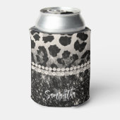 Silver Glitzer Leopard Print Dosenkühler (Kanne Rückseite)