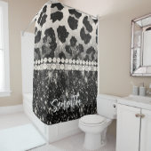 Silver Glitzer Leopard Print Duschvorhang (Beispiel)