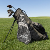Silver Glitzer Leopard Print Golfhandtuch (Gras)