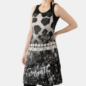 Silver Glitzer Leopard Print Schürze (InSitu)