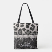 Silver Glitzer Leopard Print Tasche (Rückseite)