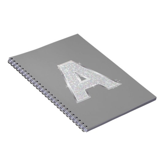 Silver Glitzer Letter A Notizblock (Rechte Seite)