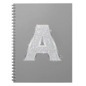 Silver Glitzer Letter A Notizblock (Vorderseite)