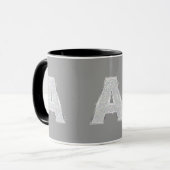 Silver Glitzer Letter A Tasse (Vorderseite Links)