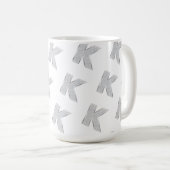 Silver Glitzer Letter K Kaffeetasse (VorderseiteRechts)