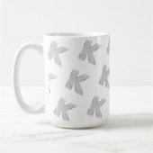 Silver Glitzer Letter K Kaffeetasse (Links)