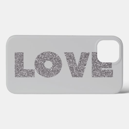 Silver Glitzer Liebe Case-Mate iPhone Hülle (Rückseite (Horizontal))