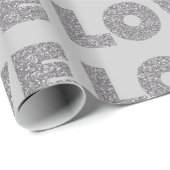 Silver Glitzer Liebe Geschenkpapier (Rolleneckpunkt)