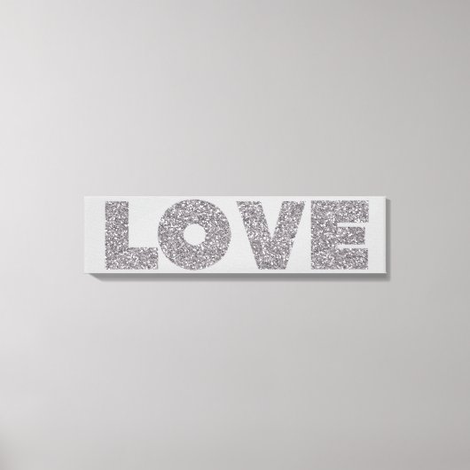 Silver Glitzer Liebe Leinwanddruck (Vorderseite)