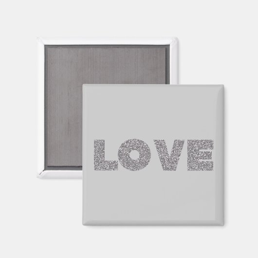 Silver Glitzer Liebe Magnet (Vorderseite/Rückseite)