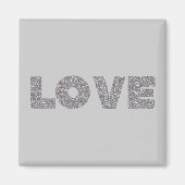 Silver Glitzer Liebe Magnet (Vorne)