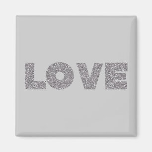 Silver Glitzer Liebe Magnet