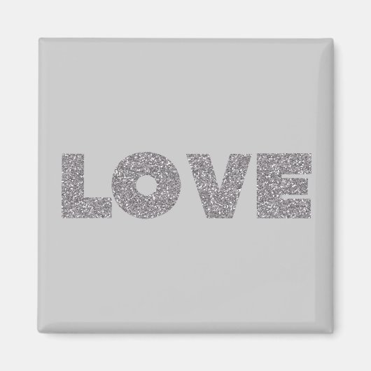 Silver Glitzer Liebe Magnet (Vorne)