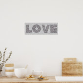 Silver Glitzer Liebe Poster (Küche)