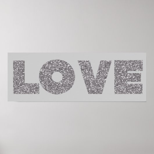 Silver Glitzer Liebe Poster (Vorne)