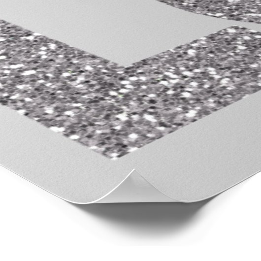 Silver Glitzer Liebe Poster (Ecke)