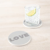 Silver Glitzer Liebe Sandstein Untersetzer (Seite)