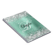Silver Glitzer Light Aquamarin Metallic Extravagan Notizblock (Rechte Seite)