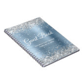Silver Glitzer Light Blue Baby Showbook Notizblock (Rechte Seite)