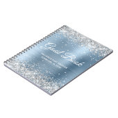 Silver Glitzer Light Blue Baby Showbook Notizblock (Linke Seite)