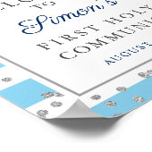 Silver Glitzer Light Blue First Community Willkomm Poster (Ecke)