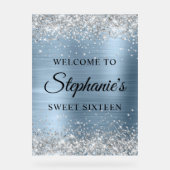 Silver Glitzer Light Blue Foil 16 . Geburtstag Acrylschild (Vorderseite)