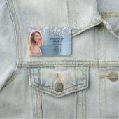 Silver Glitzer Light Blue Foil Cutout Foto Logo Namensschild (Beispiel)