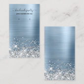 Silver Glitzer Light Blue Foil Earring Display Visitenkarte (Vorne/Hinten)