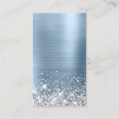 Silver Glitzer Light Blue Foil Earring Display Visitenkarte (Rückseite)