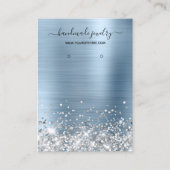 Silver Glitzer Light Blue Foil Earring Display Visitenkarte (Vorderseite)