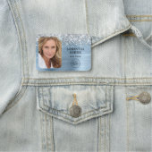 Silver Glitzer Light Blue Foil Logo und Foto Namensschild (Beispiel)