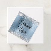 Silver Glitzer Light Blue Foil Vielen Dank Geschenkanhänger (Beispiel)