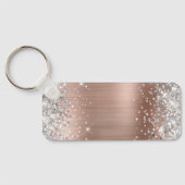Silver Glitzer Light Lila Foil Extravagant Monogra Schlüsselanhänger (Rückseite)