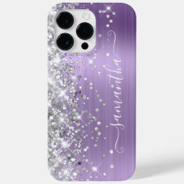 Silver Glitzer Light Lila Glam Girly Signature Case-Mate iPhone 14 Pro Max Hülle