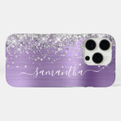 Silver Glitzer Light Lila Metallic Girly Case-Mate iPhone Hülle (Rückseite (Horizontal))