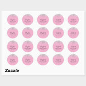 Silver Glitzer Light Pink Baby Dusche Runder Aufkleber (Blatt)