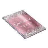 Silver Glitzer Light Pink Baby Showbook Notizblock (Rechte Seite)