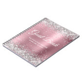 Silver Glitzer Light Pink Baby Showbook Notizblock (Linke Seite)