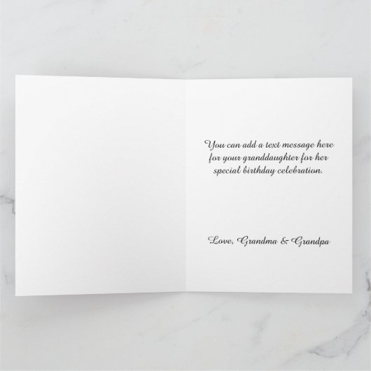 Silver Glitzer Light Pink Foil Big Happy Birthday Karte (Innenseite)