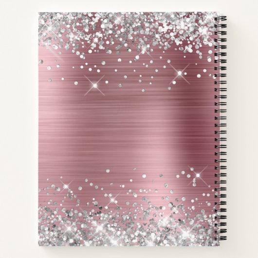 Silver Glitzer Light Pink Foil Brautparty Guest Notizblock (Rückseite)