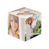 Silver Glitzer Light Pink Foil Mis XV Años Foto Würfel (Rückseite Schrägansicht)