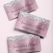 Silver Glitzer Light Pink Foil Online Store Visitenkarte